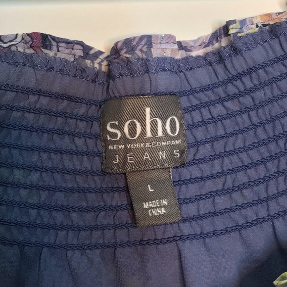 New York & Company Bohemian Floral Paisley Women's Top Size Large - Picture 2 of 6